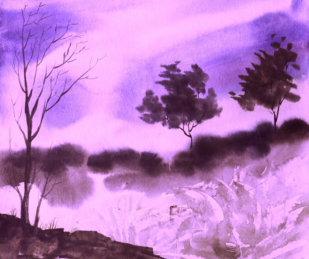 Ethereal Purple Landscape by Santhosh ch