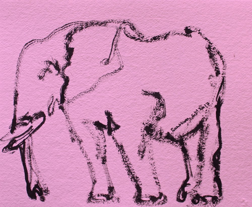 Expressive Elephant Sketch by Santhosh ch