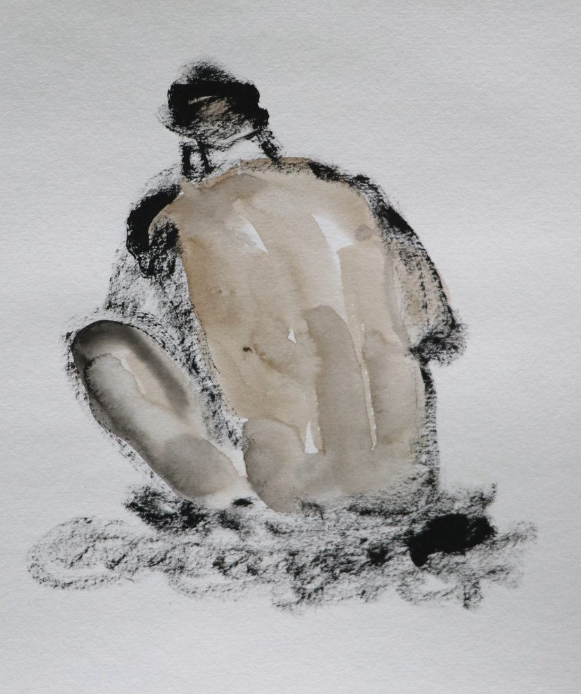 Expressive Nude Figure Sketch by Santhosh ch
