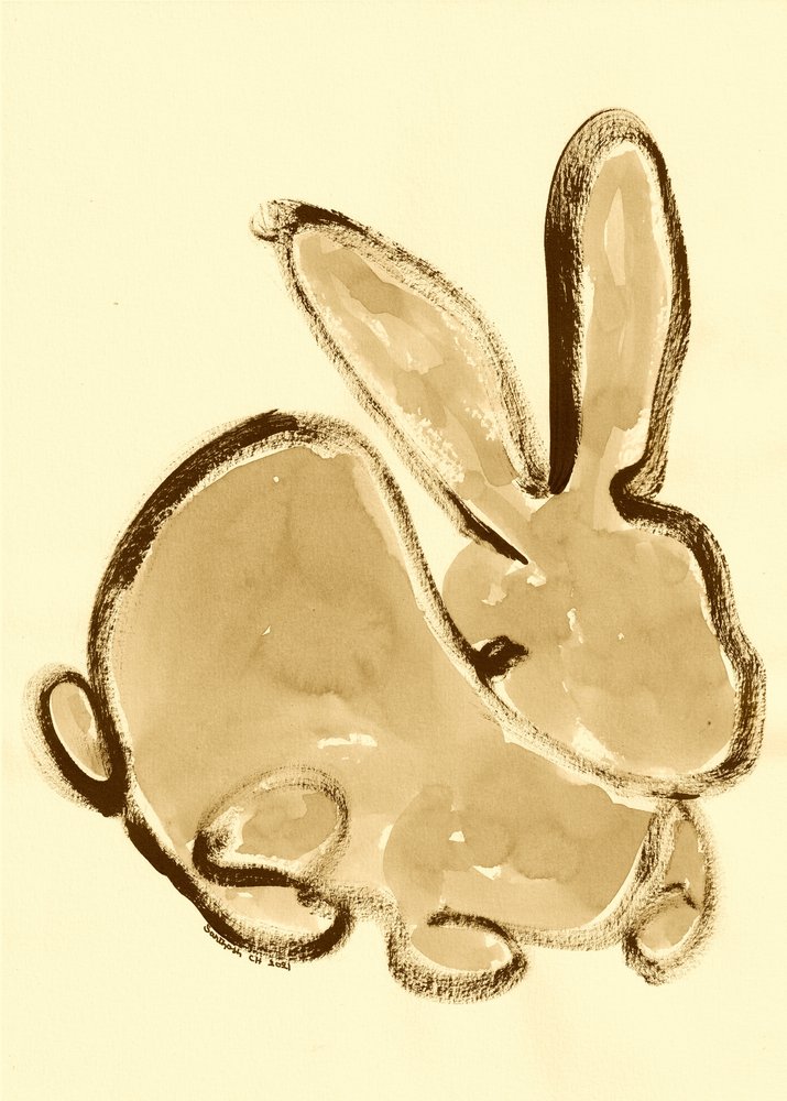 Expressive Sepia Bunny by Santhosh ch