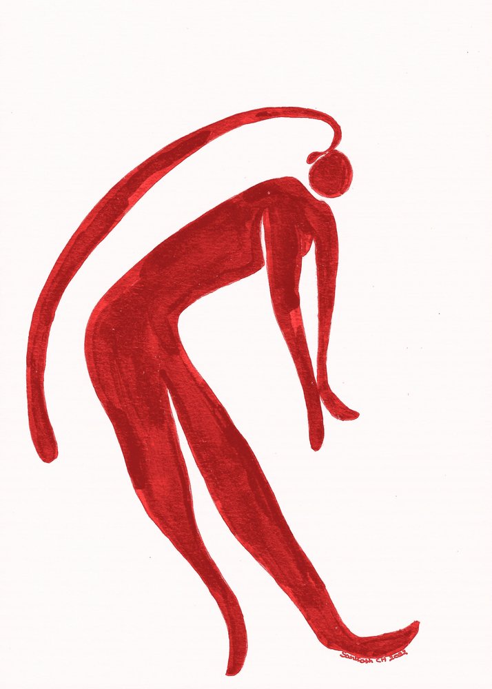 Fluid Red Dancer by Santhosh ch