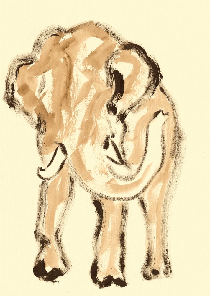 Gentle Abstract Elephant by Santhosh ch