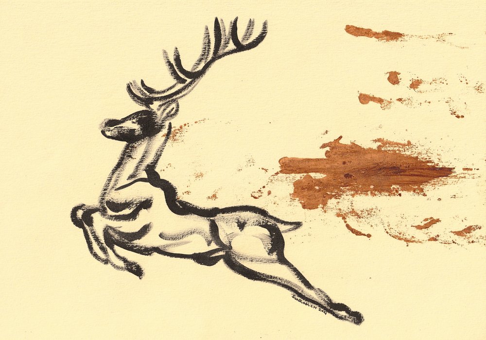 Leaping Deer Sketch by Santhosh ch