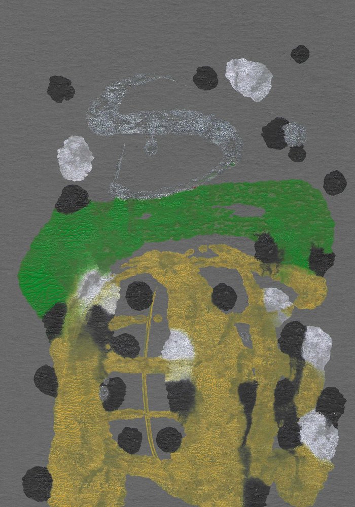 Metallic Gold Green Abstract by Santhosh ch