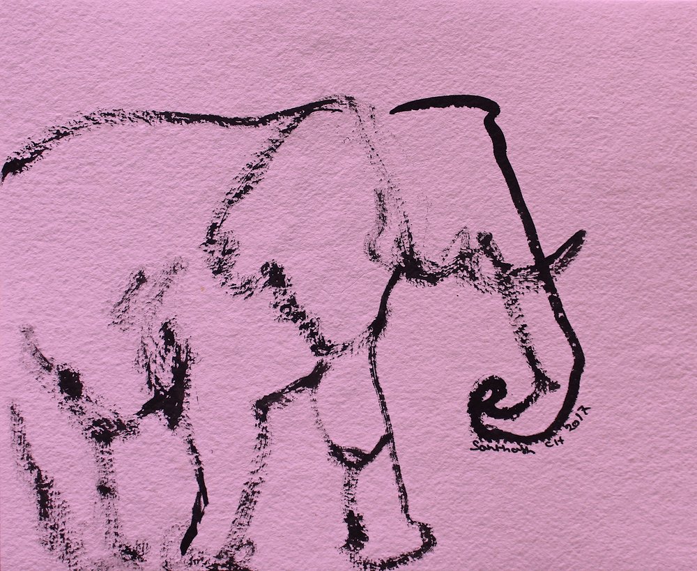 Minimal Pink Elephant by Santhosh ch