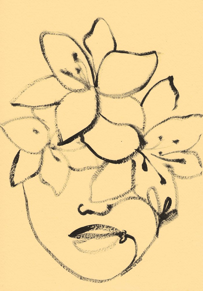 Minimalist Floral Face by Santhosh ch