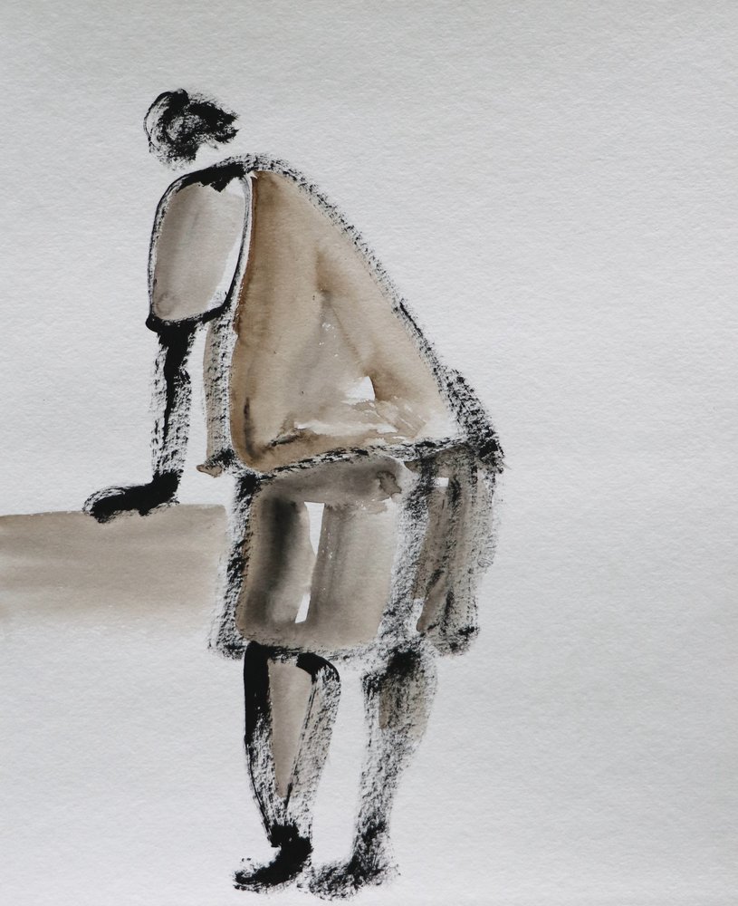 Minimalist Leaning Figure by Santhosh ch