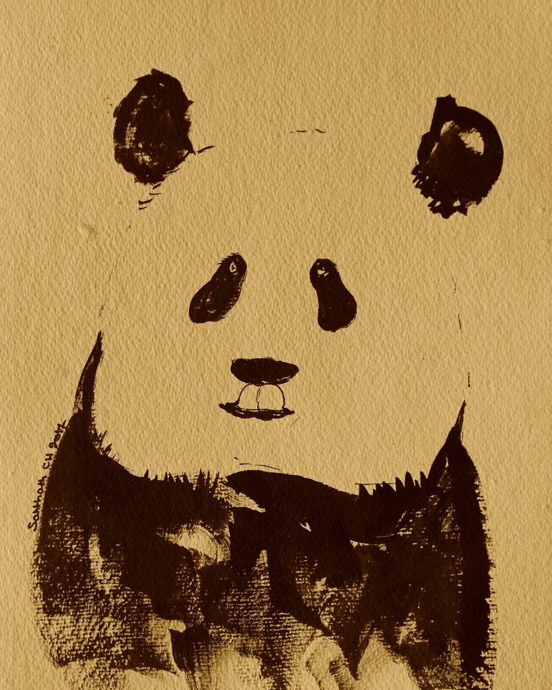 Minimalist Panda Bear by Santhosh ch