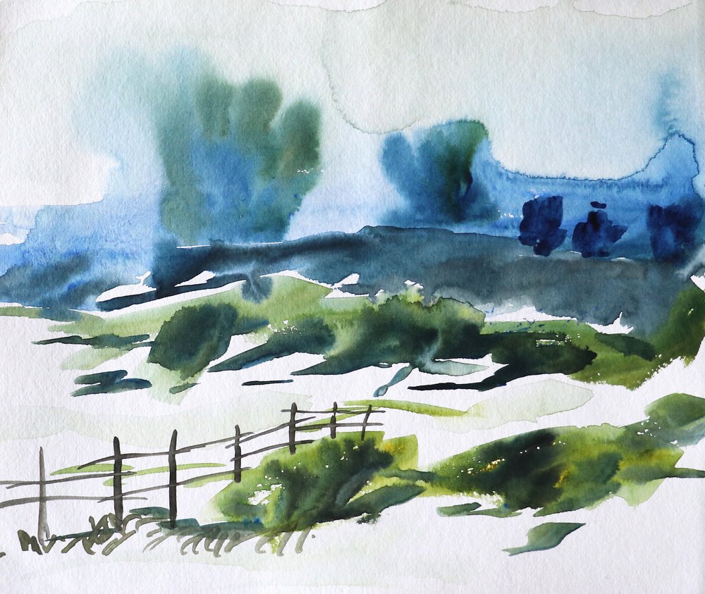 Misty Countryside Landscape by Santhosh ch