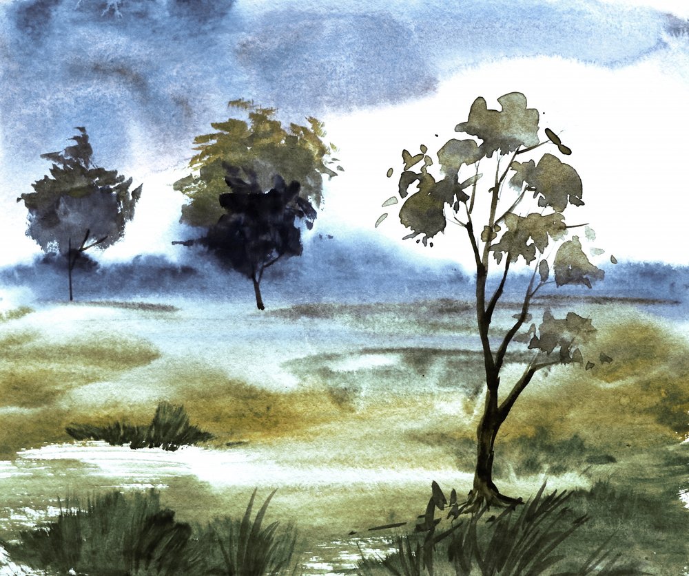 Misty Purple Trees by Santhosh ch