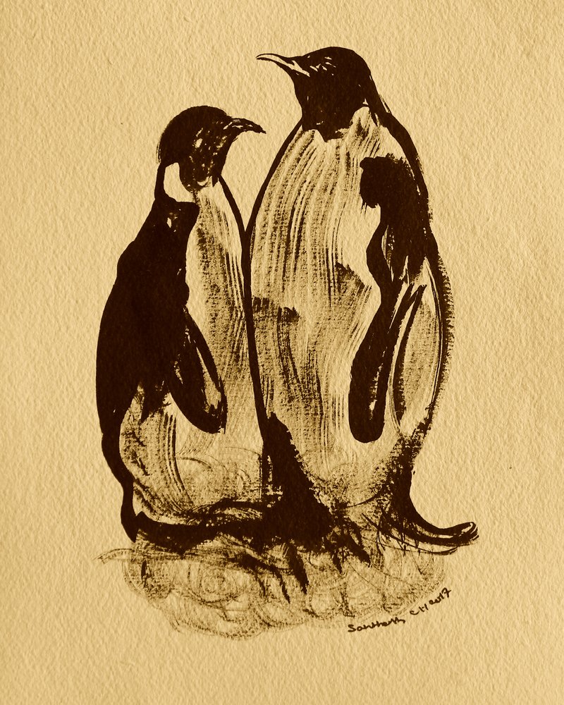 Penguin Family Portrait by Santhosh ch