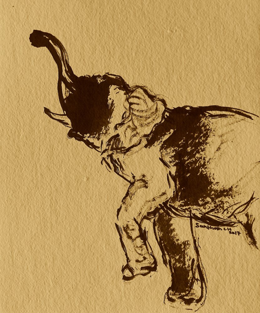 Powerful Elephant Rising by Santhosh ch
