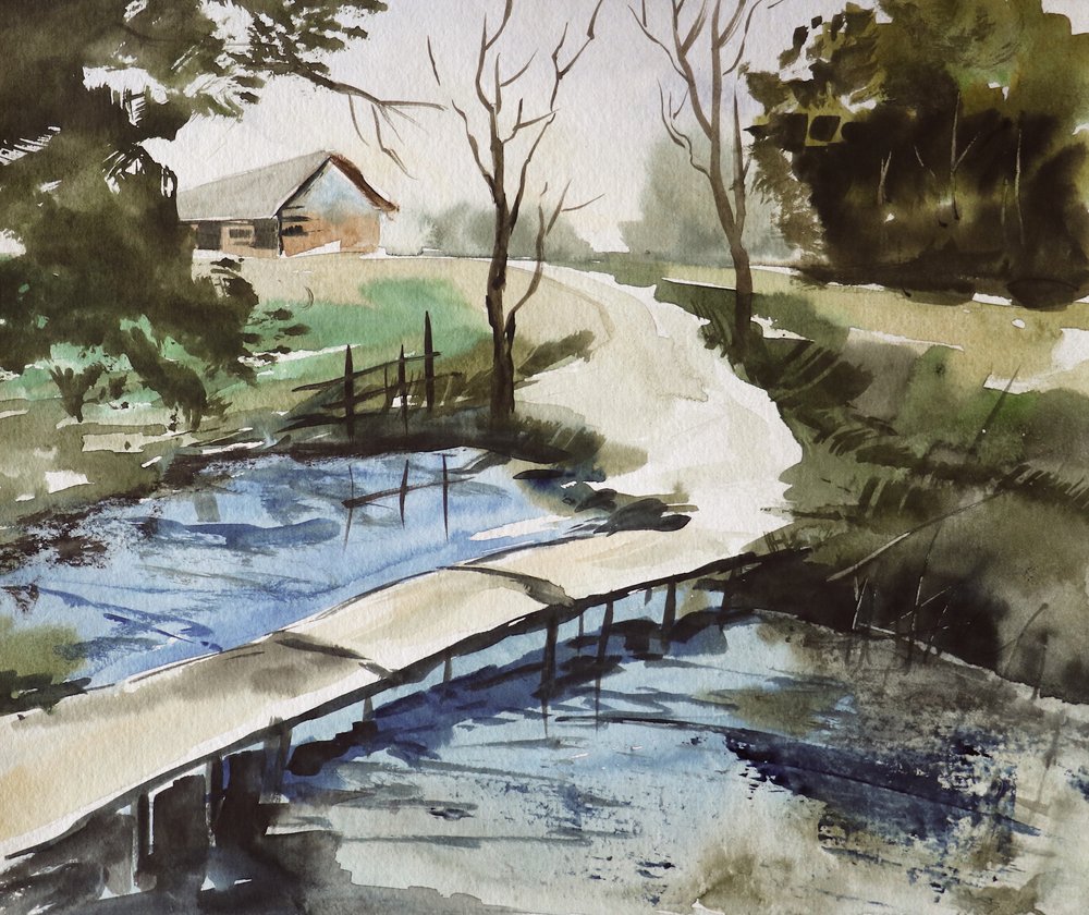 Rustic Bridge Countryside by Santhosh ch