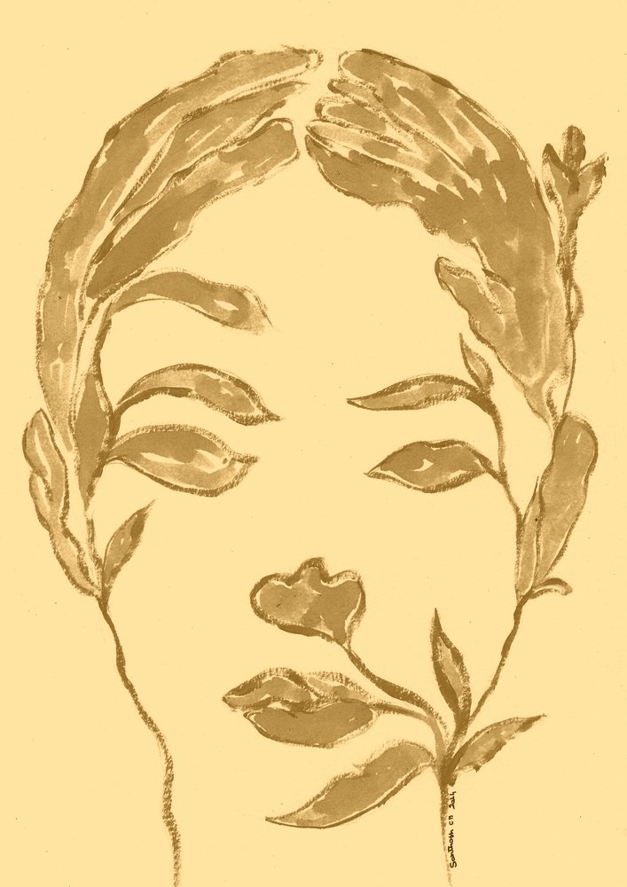 Serene Floral Face by Santhosh ch