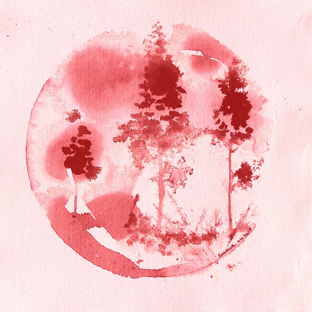 Serene Red Trees by Santhosh ch
