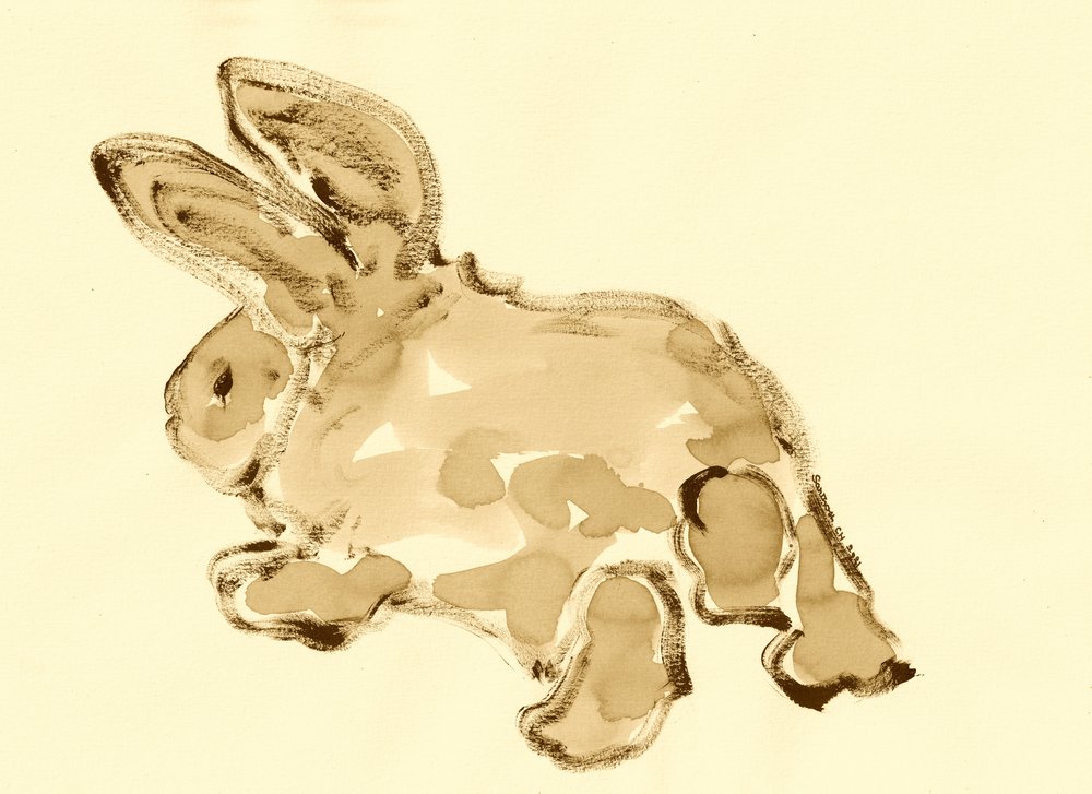 Soft Watercolor Rabbit by Santhosh ch