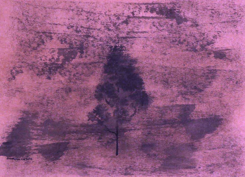 Solitary Pink Tree by Santhosh ch