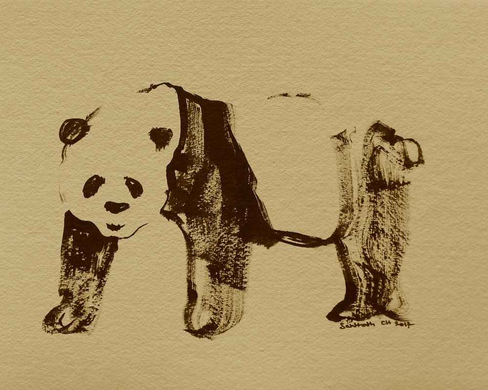 Stylized Panda Drawing by Santhosh ch