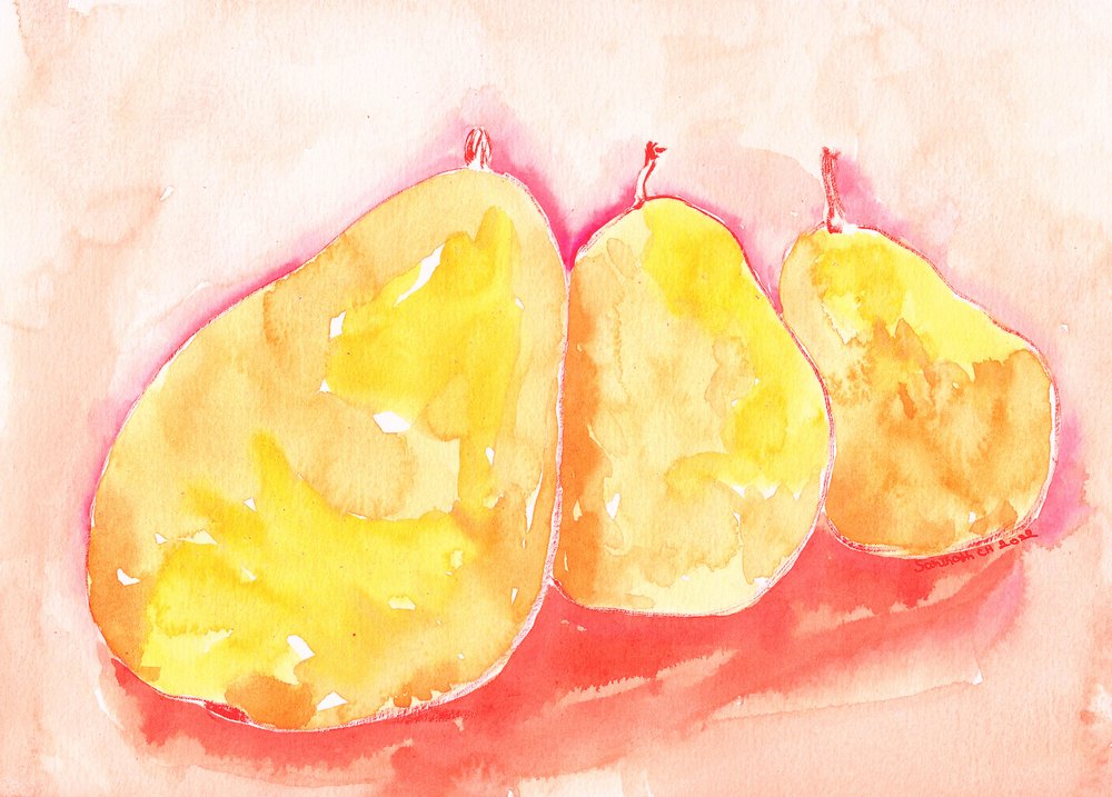 Vibrant Yellow Pears by Santhosh ch