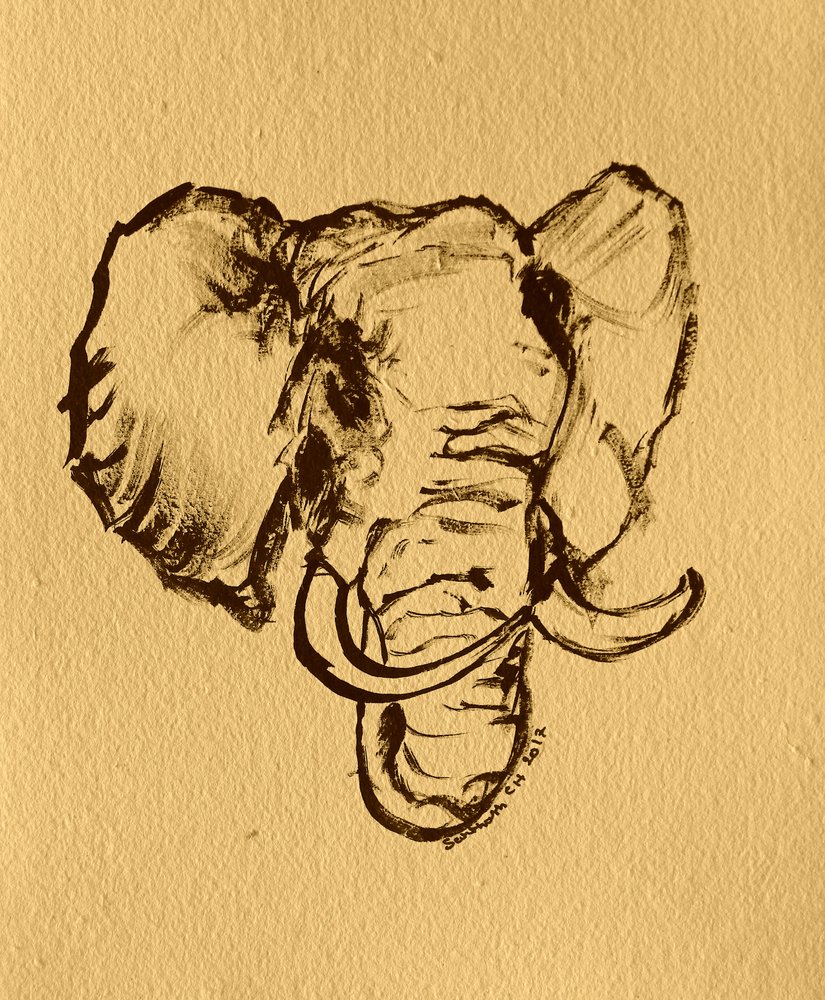 Wild Elephant Sketch by Santhosh ch