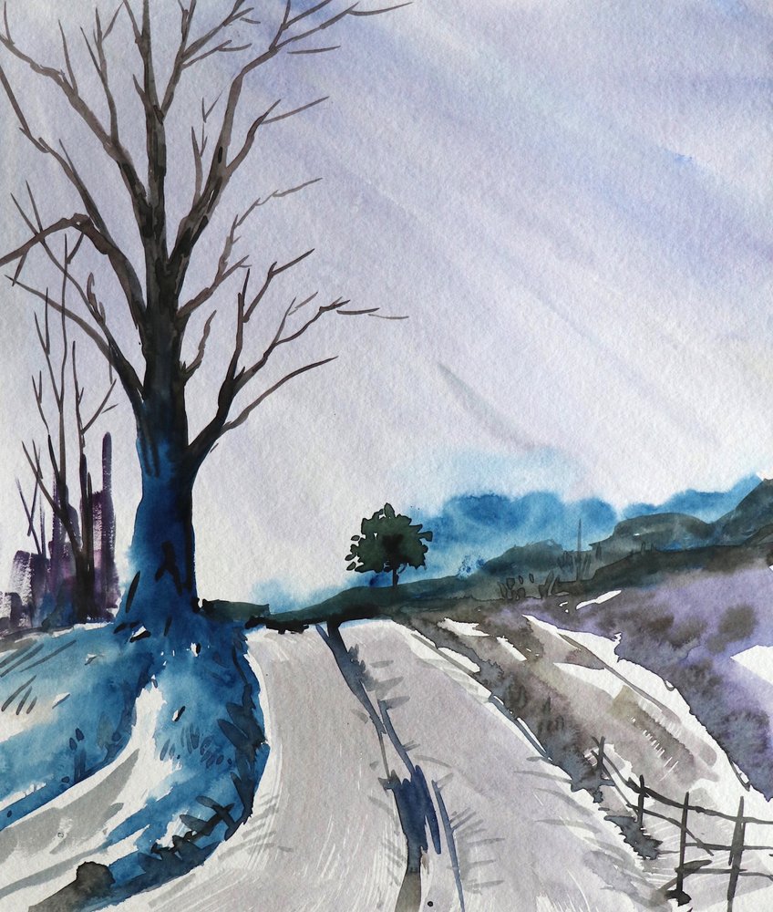 Winding Snowy Road by Santhosh ch