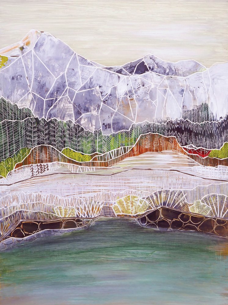Geometric Mountain Lake by Sarah Fitzgerald