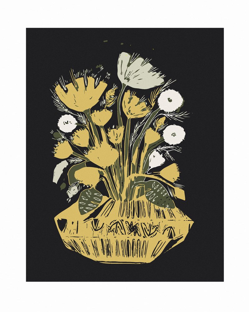 Rustic Golden Flowers by Sarah Fitzgerald