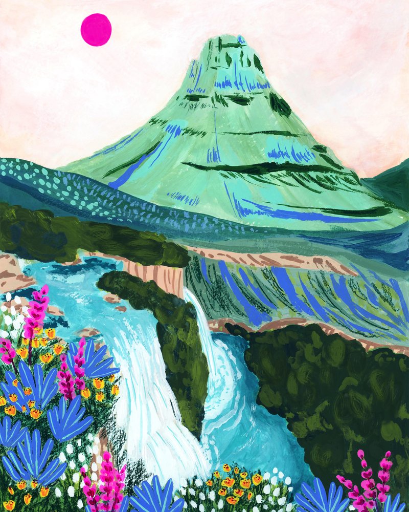 Vibrant Mountain Falls by Sarah Gesek