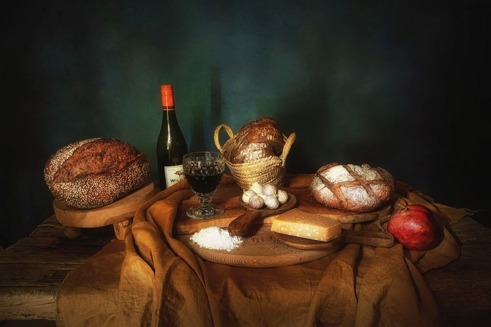 Rustic Bread and Wine by Saskia Dingemans