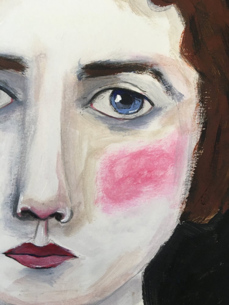 Blushing Woman Portrait by Sharyn Bursic