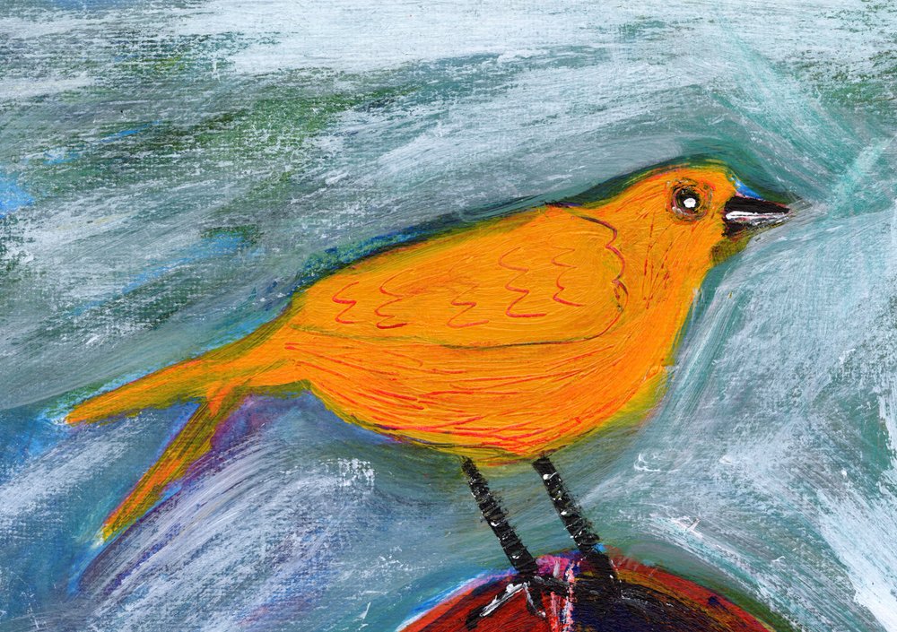 Vibrant Orange Bird by Sharyn Bursic