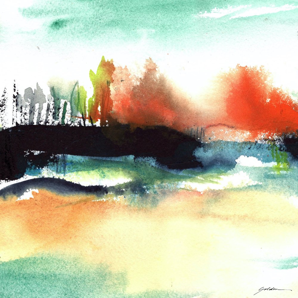 Vibrant Abstract Landscape by Sheila Golden
