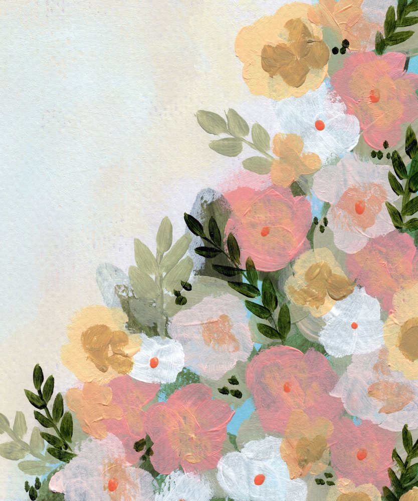 Soft Pastel Blooms by Shelley Hampe