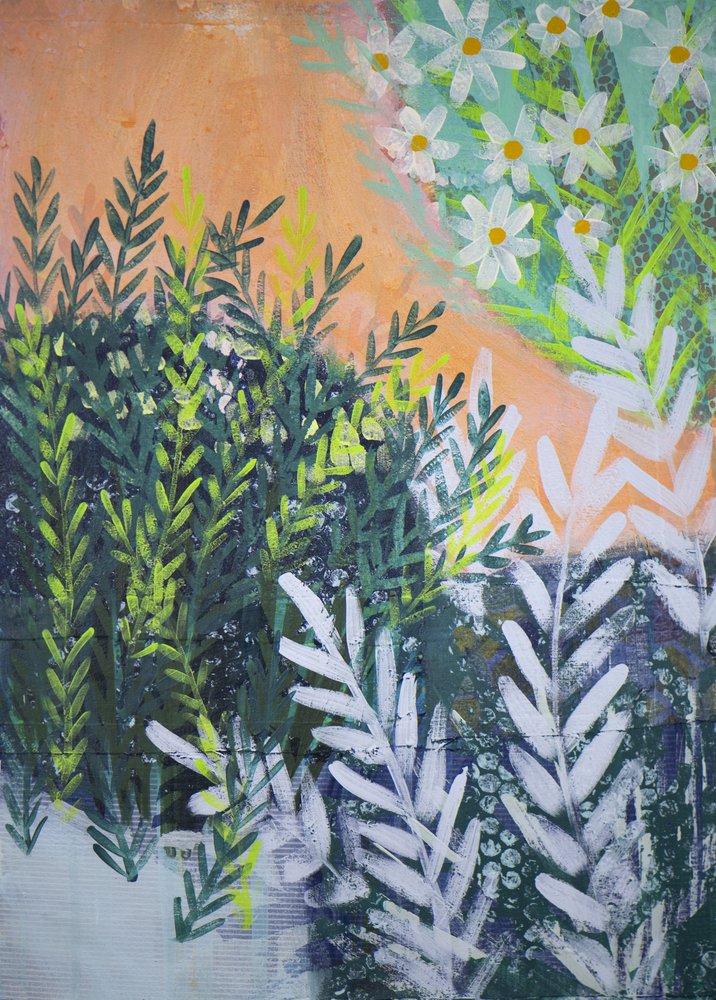 Vibrant Daisy Garden by Shelley Hampe