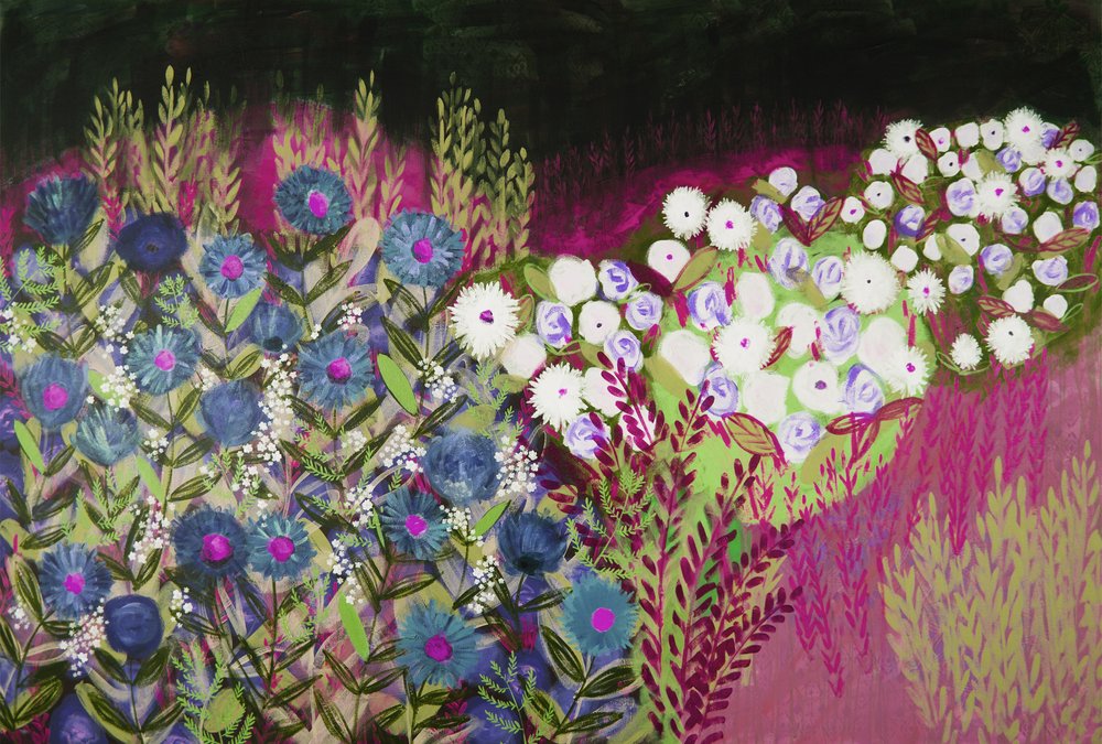 Vibrant Floral Garden by Shelley Hampe