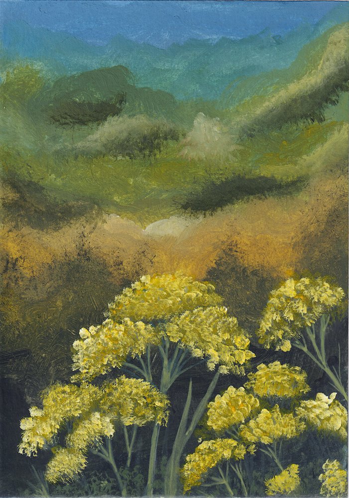 Golden Flower Landscape by Soniya Vijayakumar