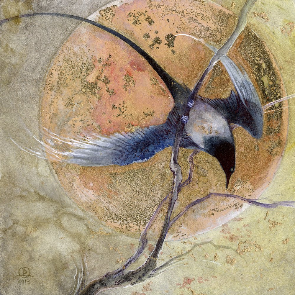 Blue Bird Golden Moon by Stephanie Law