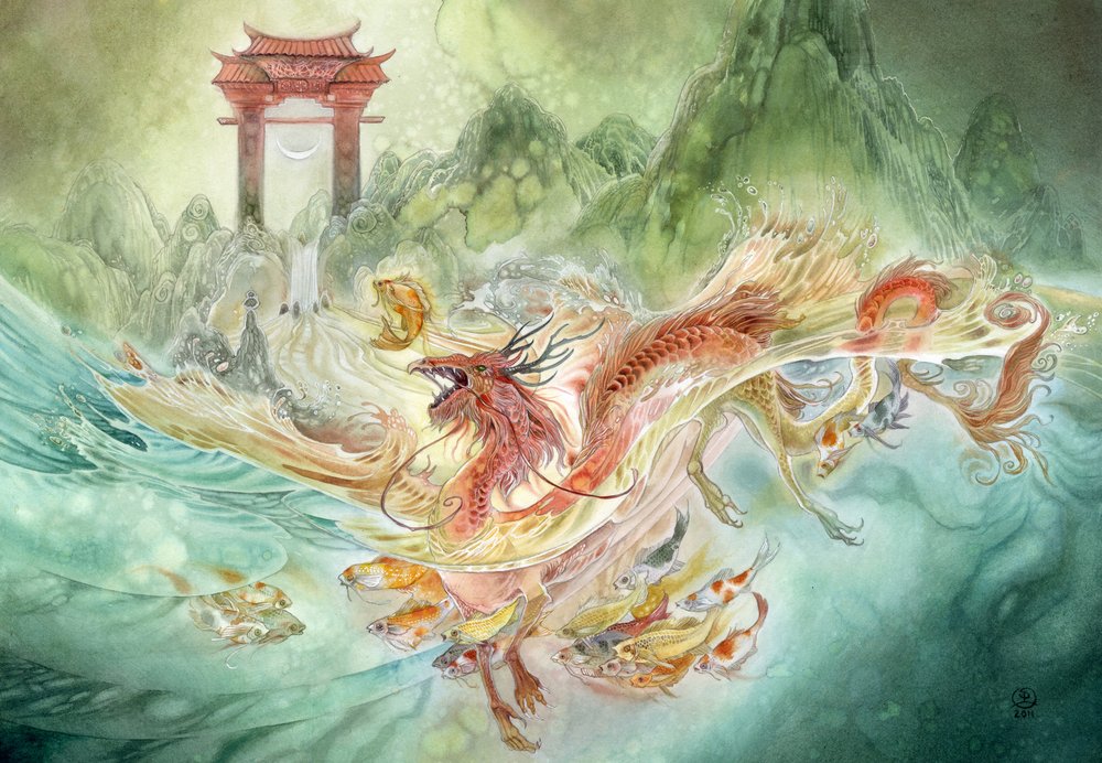 Mythical Dragon Koi by Stephanie Law