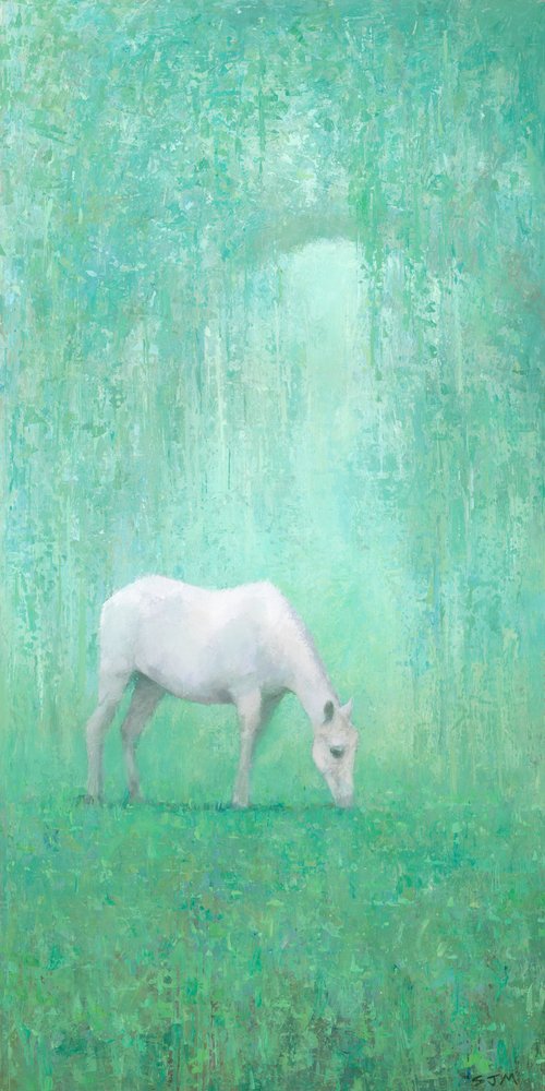 Ethereal White Horse by Steve Mitchell