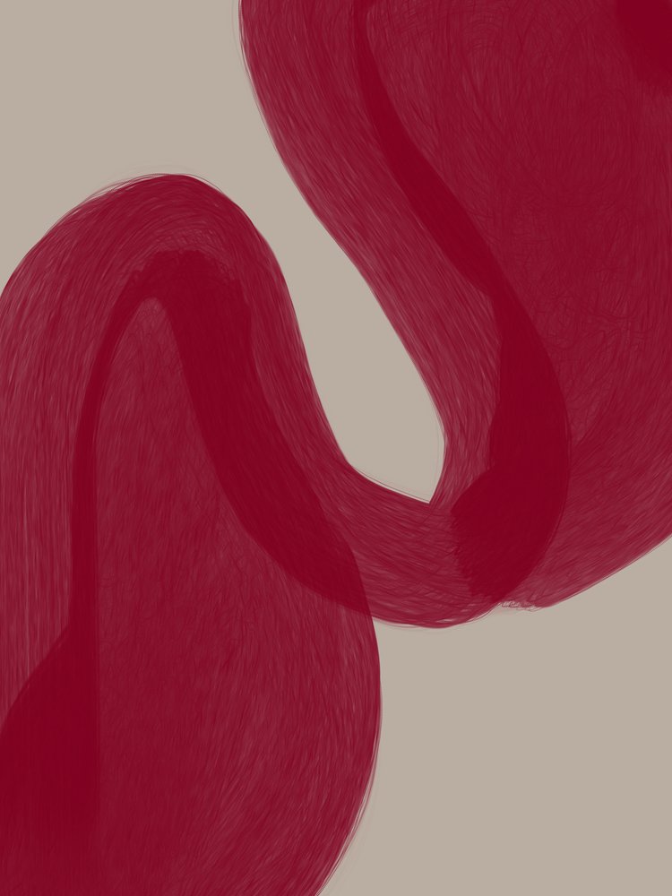 Flowing Red Curves by Studio Palette