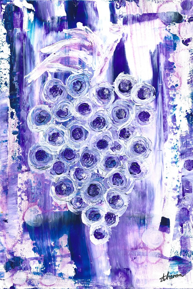 Abstract Purple Grapes by Sunet Theron
