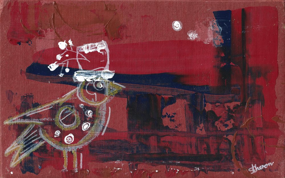 Abstract Red Bird by Sunet Theron