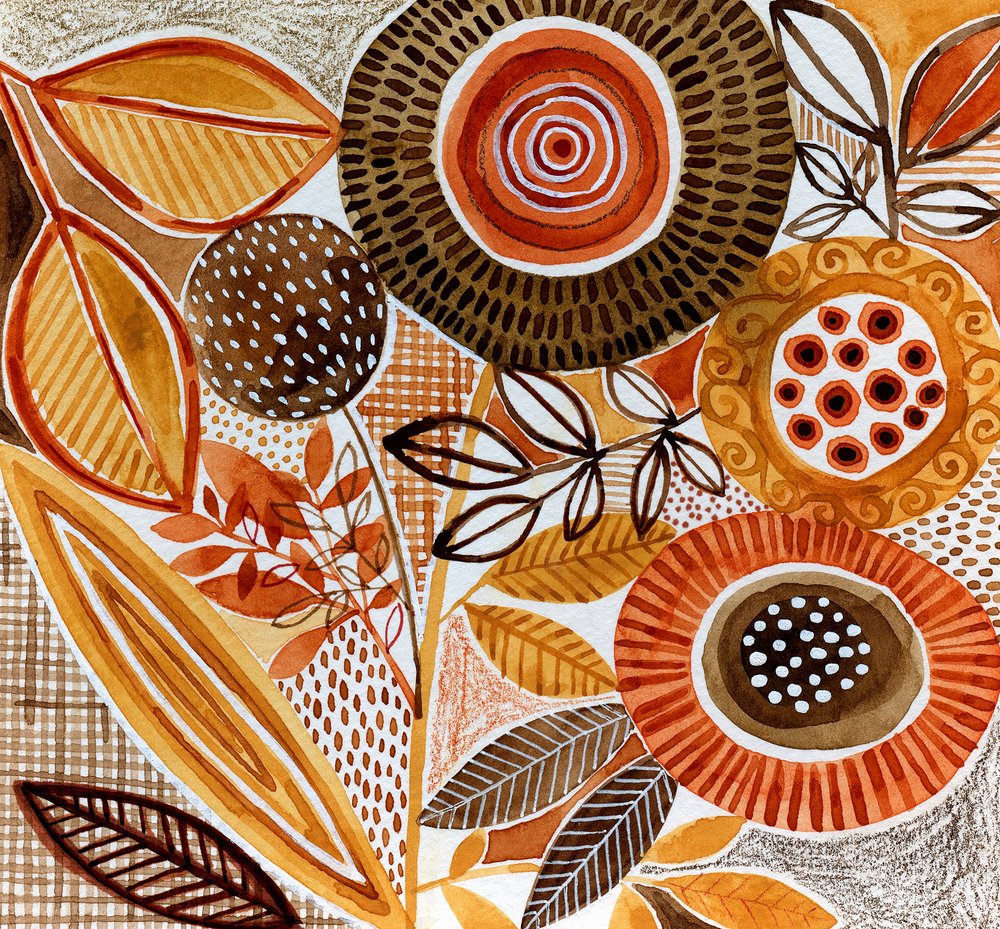 Abstract Fall Florals by Susan Black