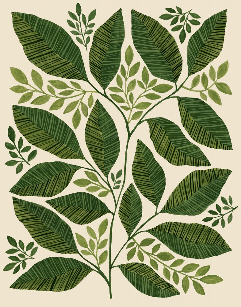 Green Botanical Leaves by Susan Black