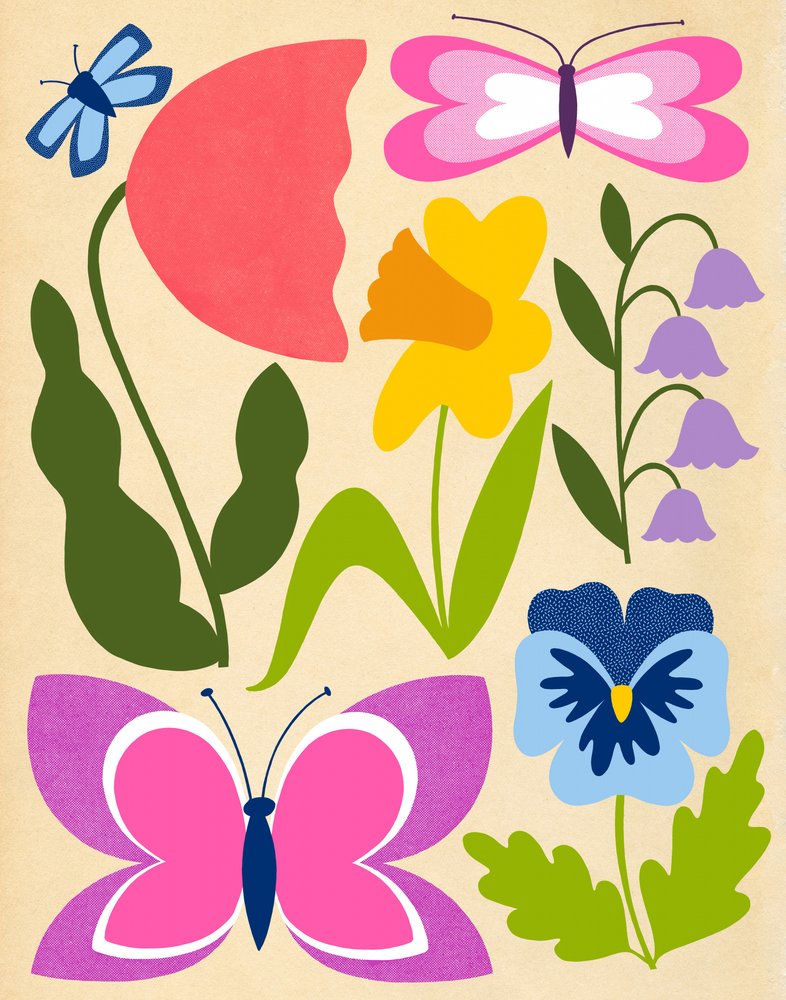 Spring Garden Butterflies by Susan Black