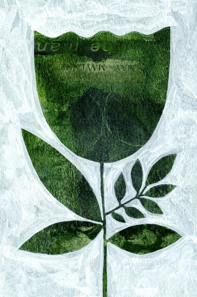 Textured Green Flower by Susan Black