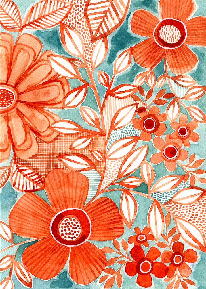 Vibrant Floral Watercolor by Susan Black