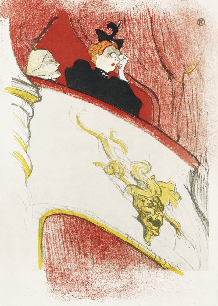 Balcony with a Gilded Grotesque Mask (1894) by TOULOUSE LAUTREC