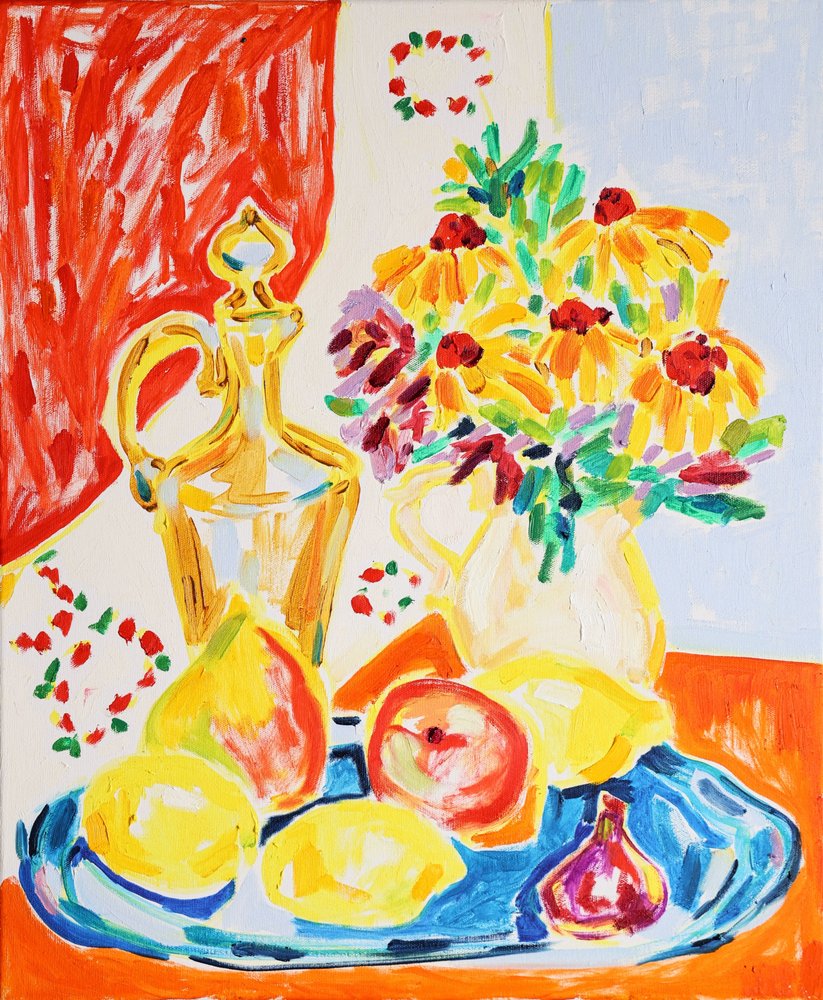 Colorful Flowers and Fruit by Tamara Jare