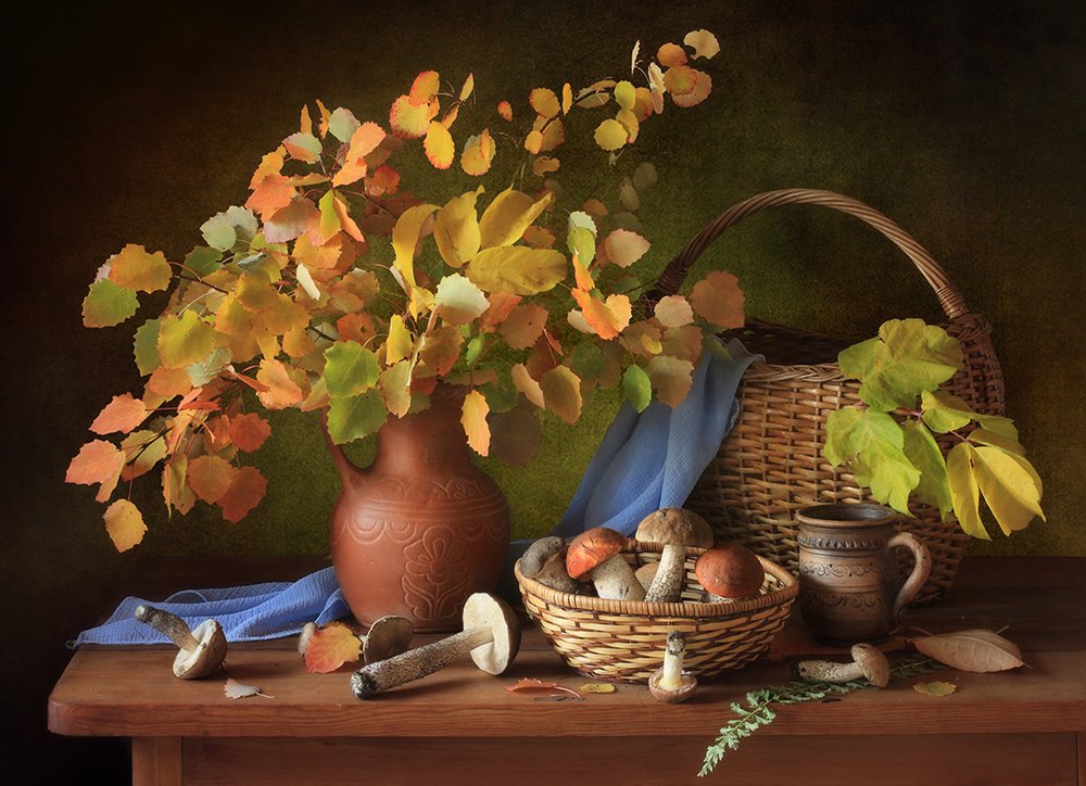 Autumn Mushroom Harvest by Tatyana Skorokhod